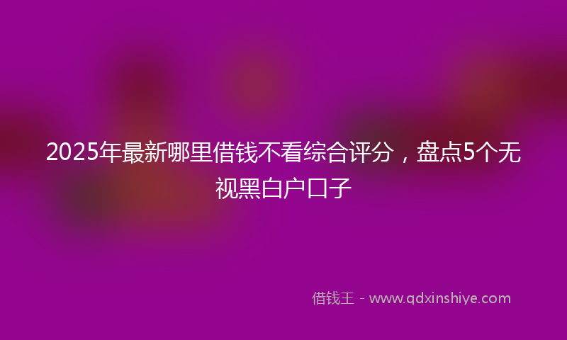 2025年最新哪里借钱不看综合评分，盘点5个无视黑白户口子
