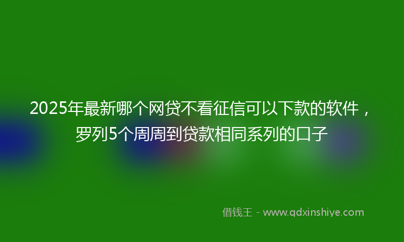 2025年最新哪个网贷不看征信可以下款的软件，罗列5个周周到贷款相同系列的口子