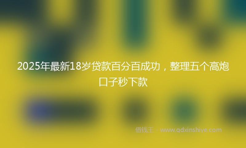 2025年最新18岁贷款百分百成功，整理五个高炮口子秒下款