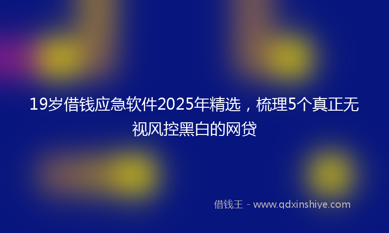 19岁借钱应急软件2025年精选，梳理5个真正无视风控黑白的网贷