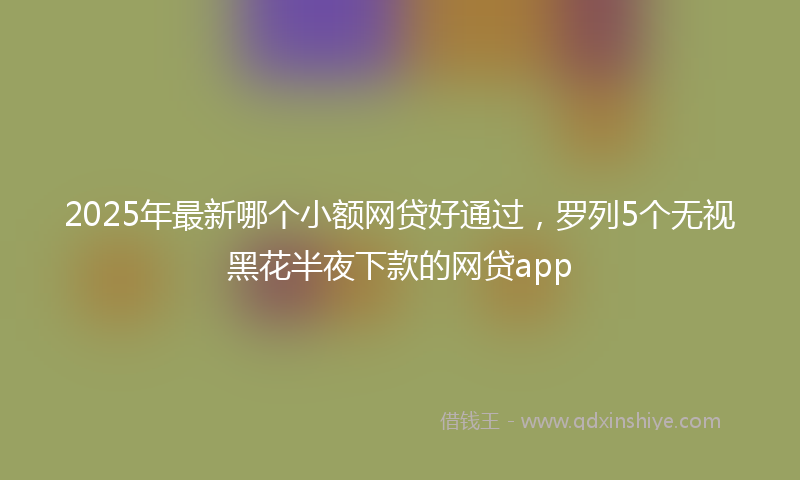 2025年最新哪个小额网贷好通过，罗列5个无视黑花半夜下款的网贷app