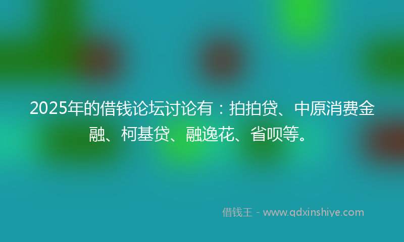 2025年的借钱论坛讨论有：拍拍贷、中原消费金融、柯基贷、融逸花、省呗等。