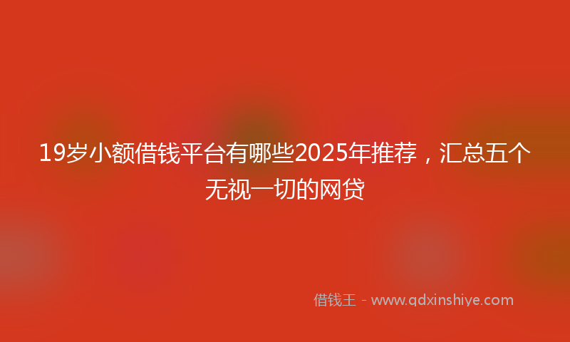 19岁小额借钱平台有哪些2025年推荐，汇总五个无视一切的网贷