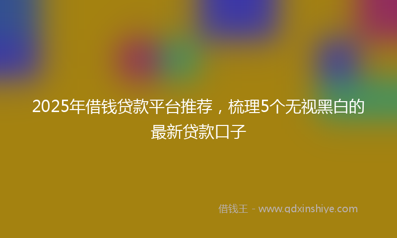 2025年借钱贷款平台推荐，梳理5个无视黑白的最新贷款口子