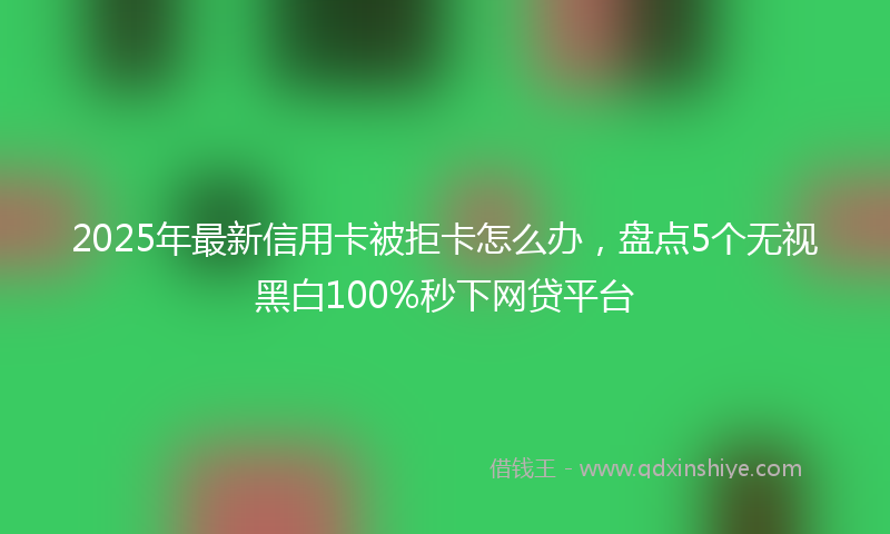 2025年最新信用卡被拒卡怎么办，盘点5个无视黑白100%秒下网贷平台