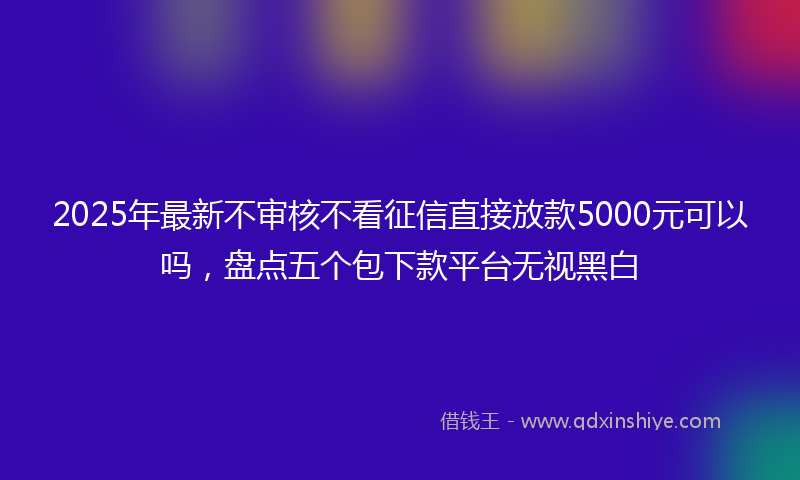 2025年最新不审核不看征信直接放款5000元可以吗，盘点五个包下款平台无视黑白