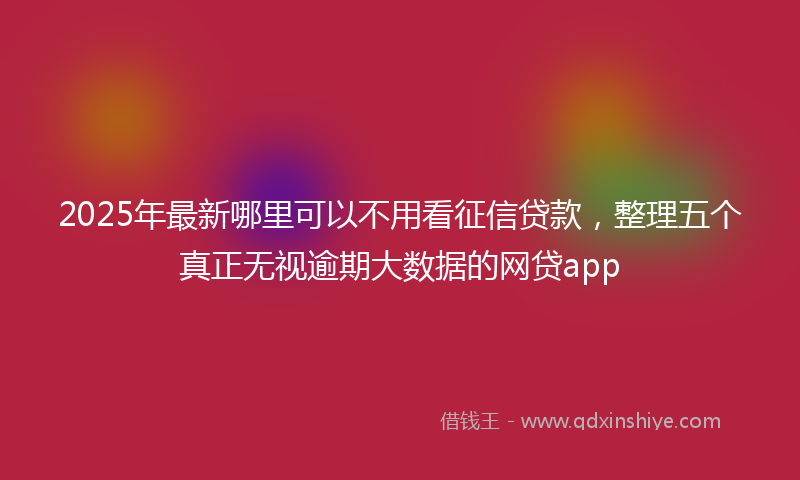 2025年最新哪里可以不用看征信贷款，整理五个真正无视逾期大数据的网贷app
