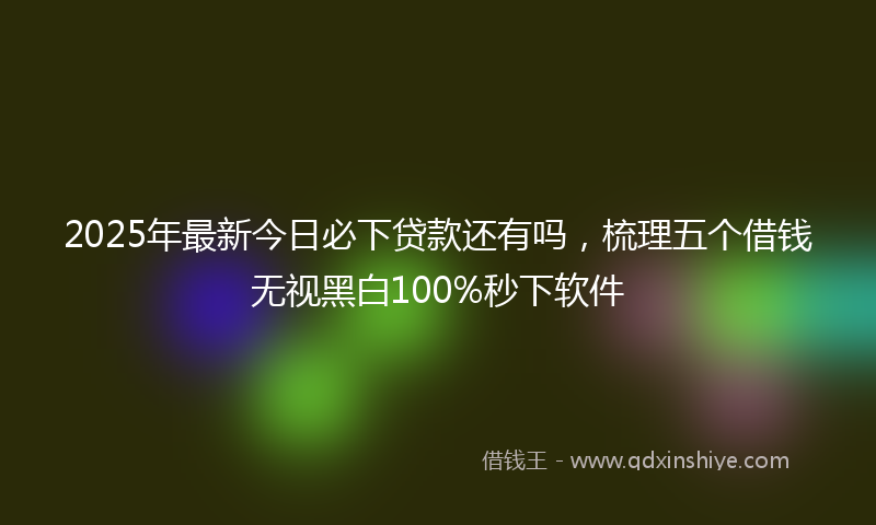 2025年最新今日必下贷款还有吗，梳理五个借钱无视黑白100%秒下软件