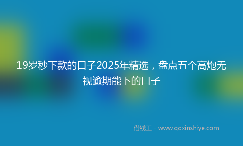 19岁秒下款的口子2025年精选，盘点五个高炮无视逾期能下的口子