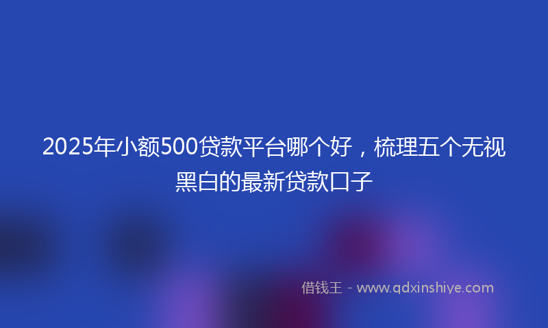 2025年小额500贷款平台哪个好，梳理五个无视黑白的最新贷款口子