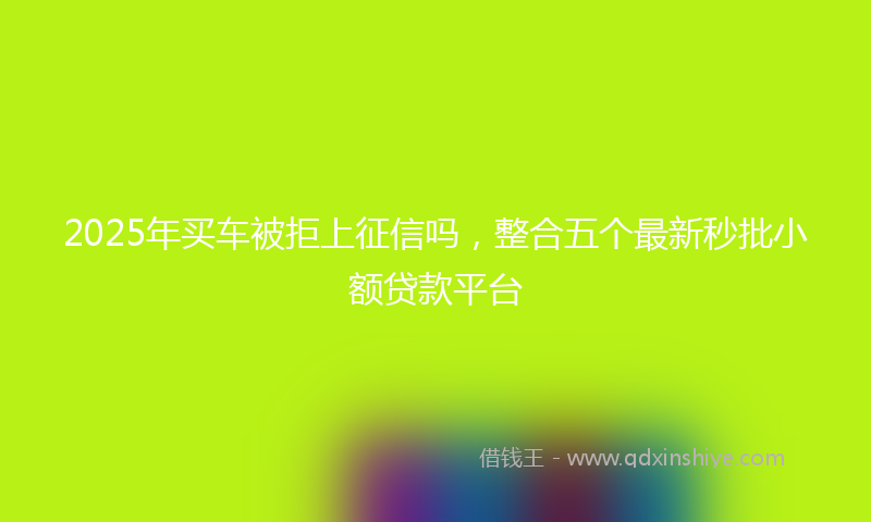 2025年买车被拒上征信吗，整合五个最新秒批小额贷款平台