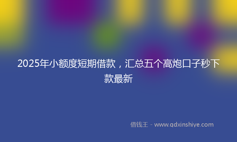 2025年小额度短期借款，汇总五个高炮口子秒下款最新