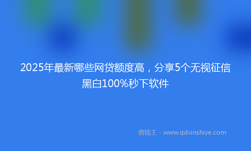 2025年最新哪些网贷额度高，分享5个无视征信黑白100%秒下软件
