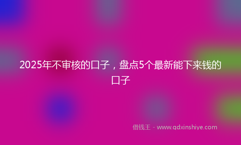 2025年不审核的口子，盘点5个最新能下来钱的口子