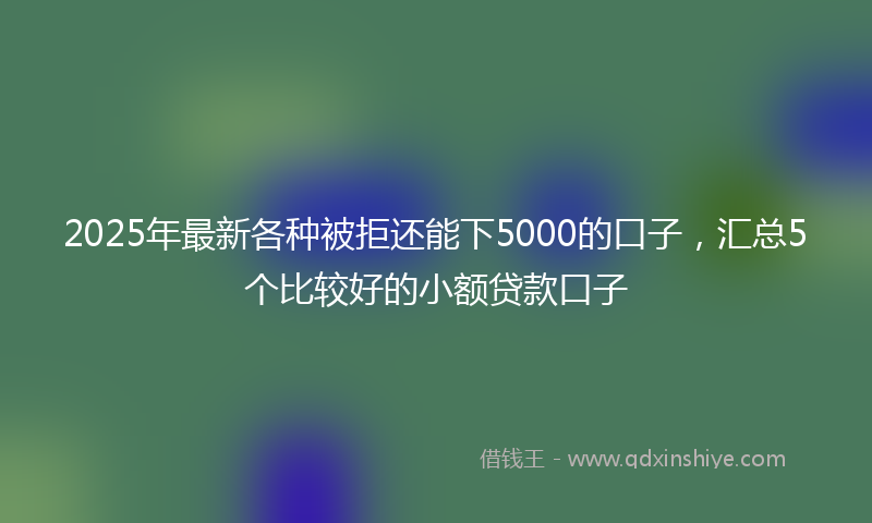 2025年最新各种被拒还能下5000的口子，汇总5个比较好的小额贷款口子