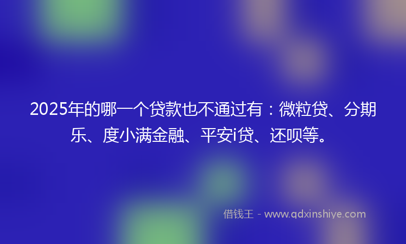 2025年的哪一个贷款也不通过有：微粒贷、分期乐、度小满金融、平安i贷、还呗等。