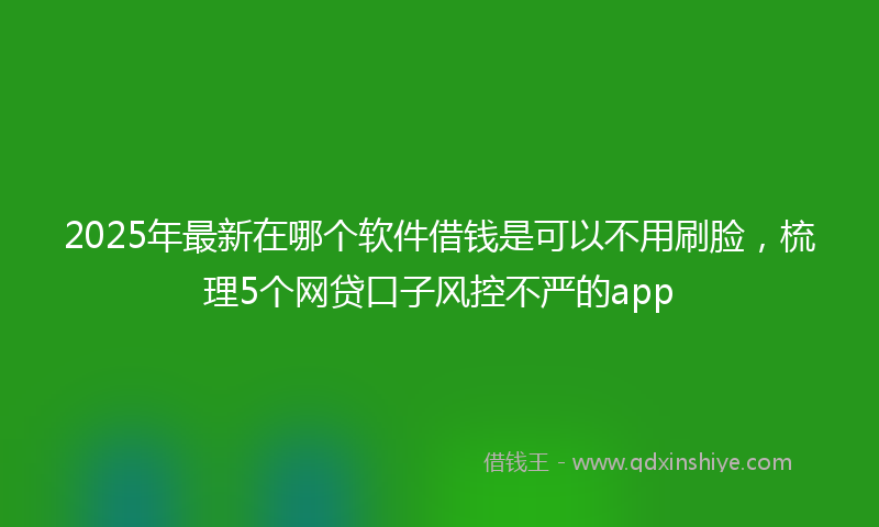 2025年最新在哪个软件借钱是可以不用刷脸，梳理5个网贷口子风控不严的app