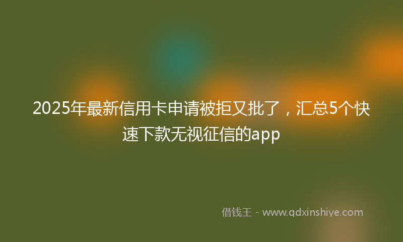 2025年最新信用卡申请被拒又批了，汇总5个快速下款无视征信的app