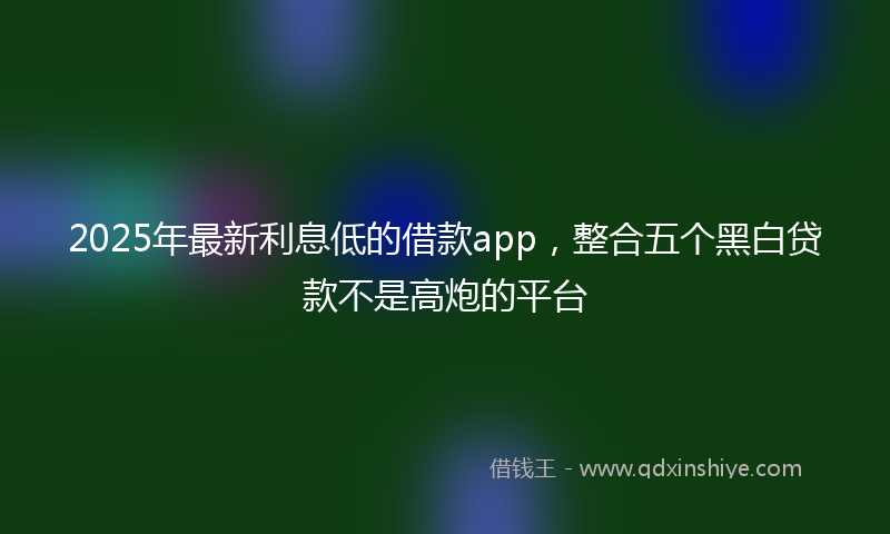 2025年最新利息低的借款app，整合五个黑白贷款不是高炮的平台