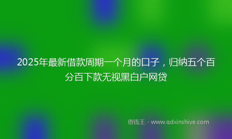 2025年最新借款周期一个月的口子，归纳五个百分百下款无视黑白户网贷