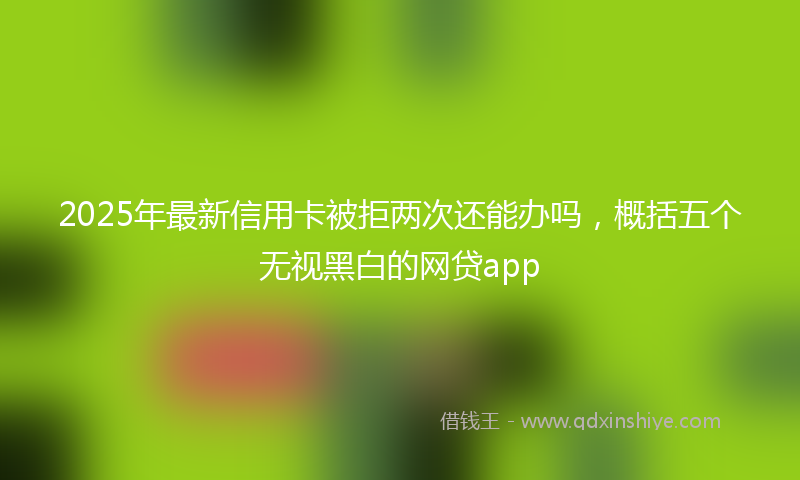 2025年最新信用卡被拒两次还能办吗，概括五个无视黑白的网贷app