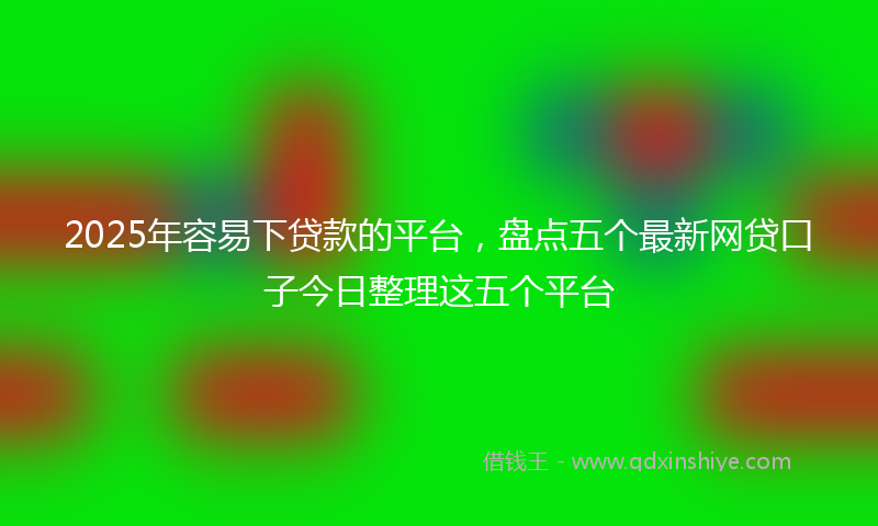 2025年容易下贷款的平台，盘点五个最新网贷口子今日整理这五个平台