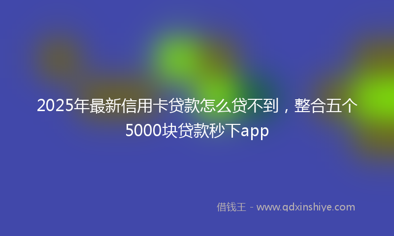 2025年最新信用卡贷款怎么贷不到，整合五个5000块贷款秒下app