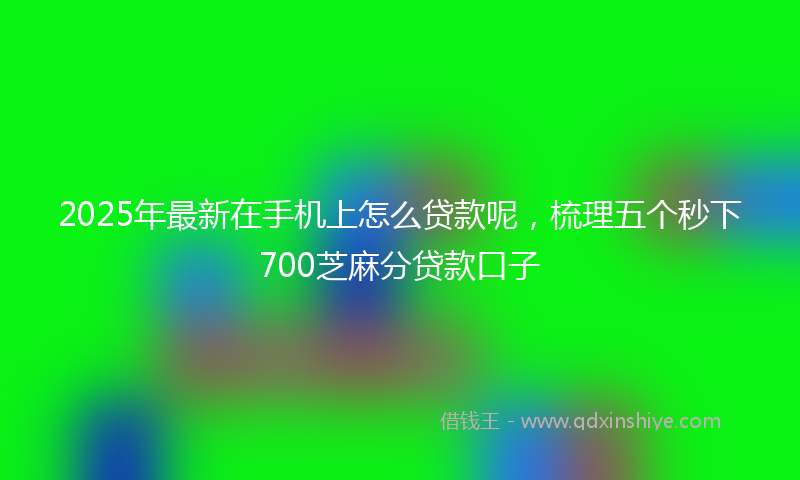 2025年最新在手机上怎么贷款呢，梳理五个秒下700芝麻分贷款口子