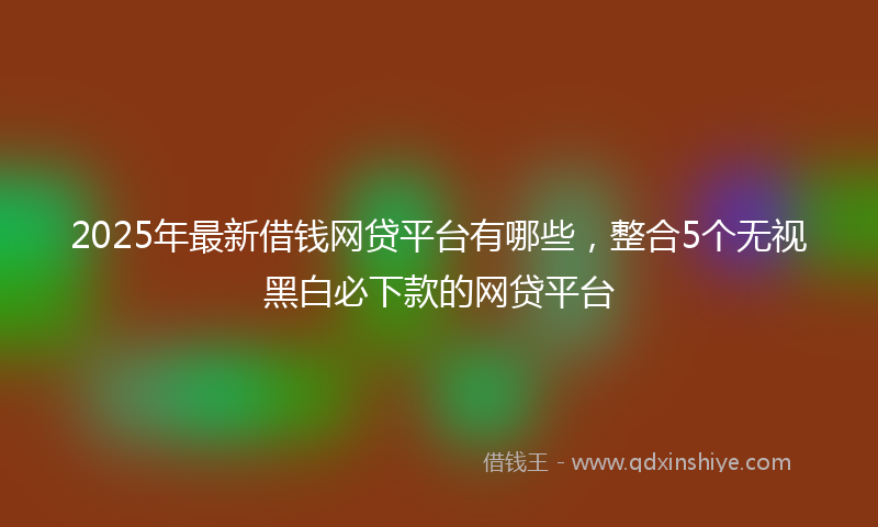 2025年最新借钱网贷平台有哪些，整合5个无视黑白必下款的网贷平台