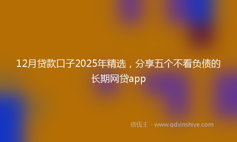 12月贷款口子2025年精选，分享五个不看负债的长期网贷app