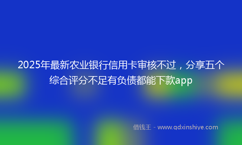 2025年最新农业银行信用卡审核不过，分享五个综合评分不足有负债都能下款app