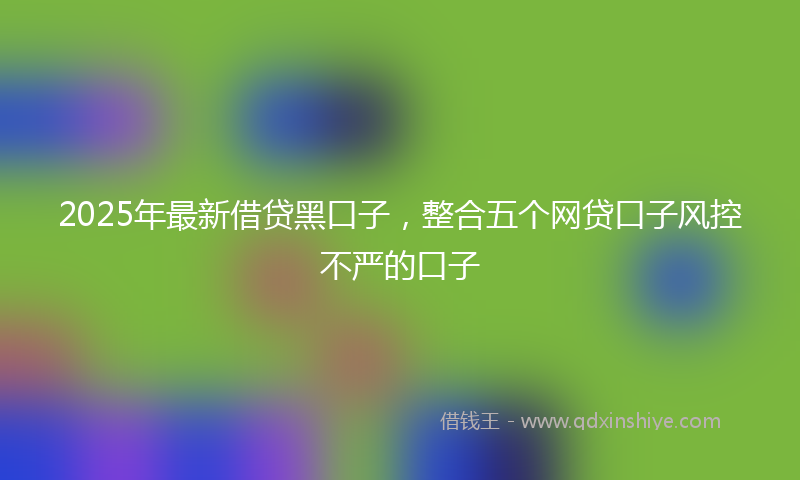 2025年最新借贷黑口子，整合五个网贷口子风控不严的口子