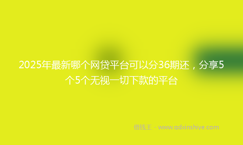 2025年最新哪个网贷平台可以分36期还，分享5个5个无视一切下款的平台