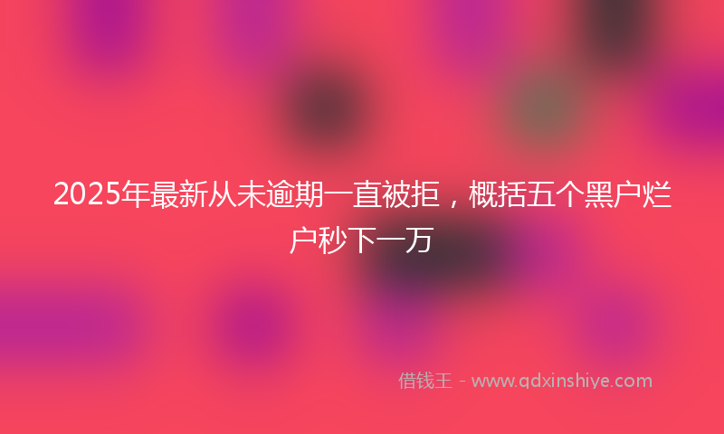 2025年最新从未逾期一直被拒，概括五个黑户烂户秒下一万