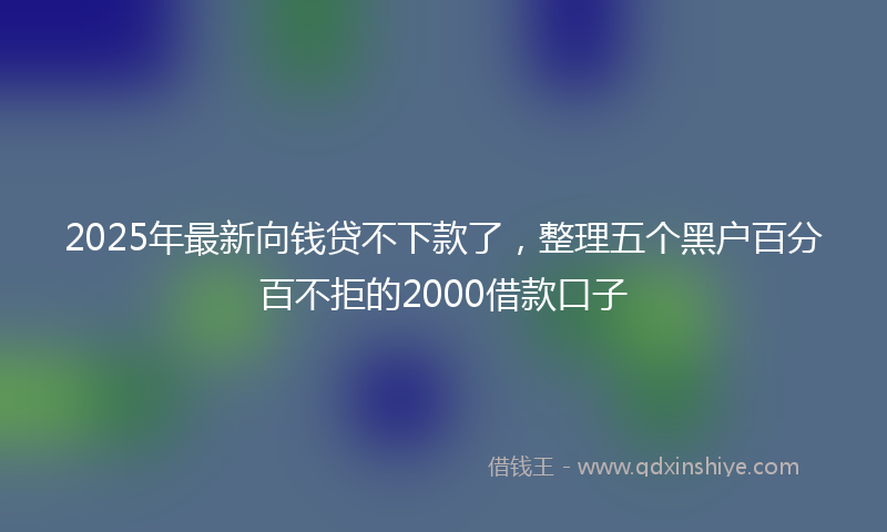 2025年最新向钱贷不下款了，整理五个黑户百分百不拒的2000借款口子