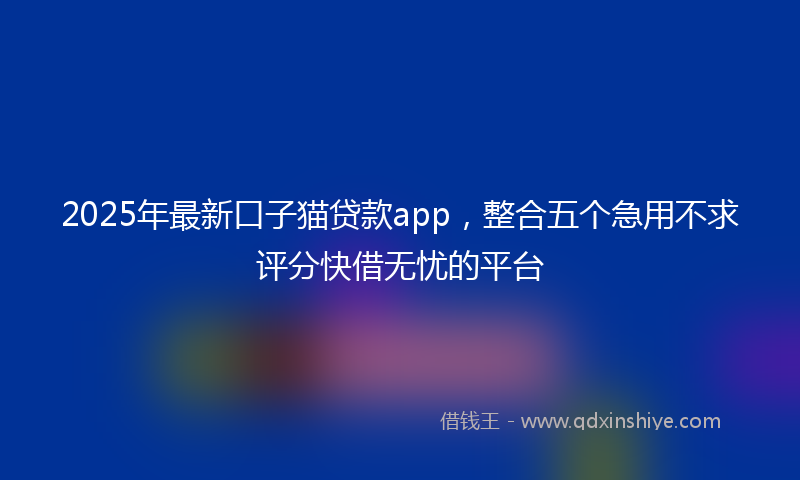 2025年最新口子猫贷款app，整合五个急用不求评分快借无忧的平台