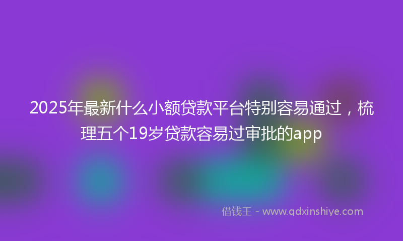 2025年最新什么小额贷款平台特别容易通过，梳理五个19岁贷款容易过审批的app