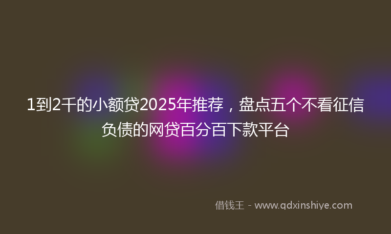 1到2千的小额贷2025年推荐，盘点五个不看征信负债的网贷百分百下款平台