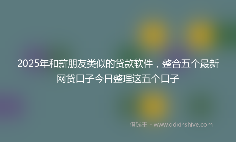 2025年和薪朋友类似的贷款软件，整合五个最新网贷口子今日整理这五个口子