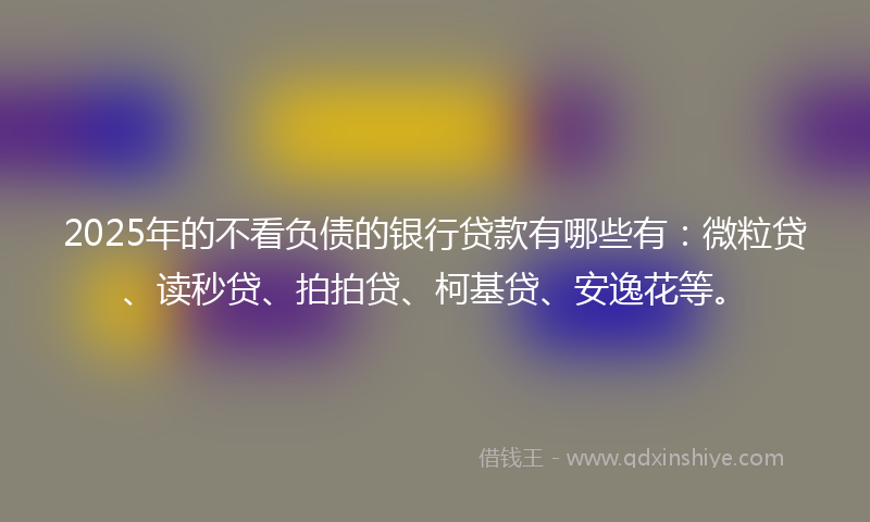 2025年的不看负债的银行贷款有哪些有：微粒贷、读秒贷、拍拍贷、柯基贷、安逸花等。