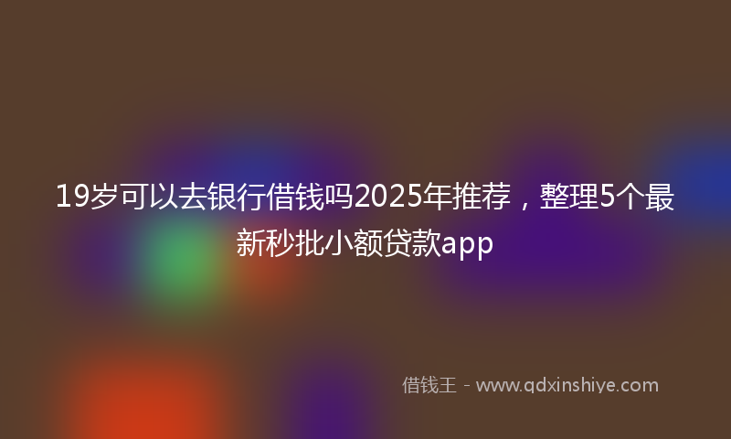 19岁可以去银行借钱吗2025年推荐，整理5个最新秒批小额贷款app
