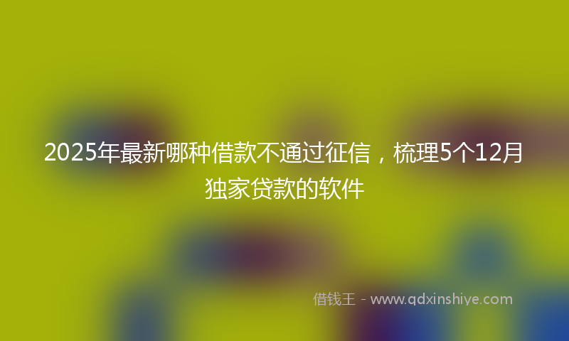 2025年最新哪种借款不通过征信，梳理5个12月独家贷款的软件
