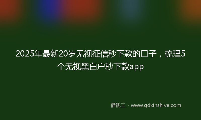 2025年最新20岁无视征信秒下款的口子，梳理5个无视黑白户秒下款app