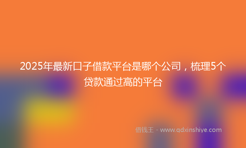 2025年最新口子借款平台是哪个公司，梳理5个贷款通过高的平台