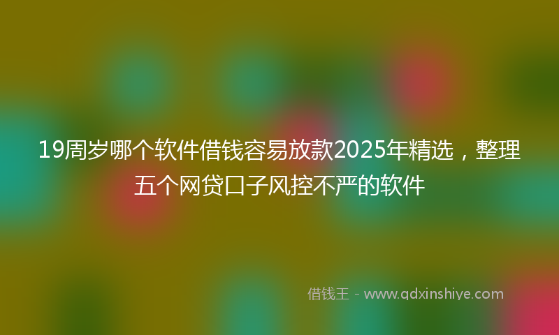 19周岁哪个软件借钱容易放款2025年精选，整理五个网贷口子风控不严的软件