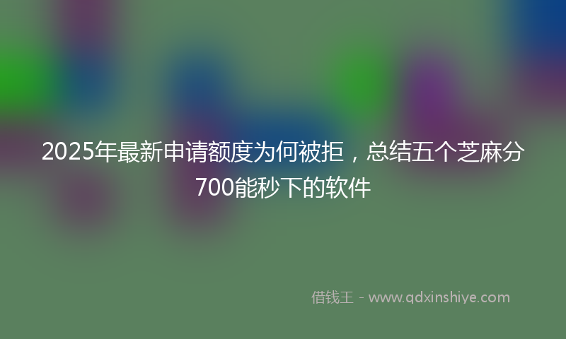 2025年最新申请额度为何被拒，总结五个芝麻分700能秒下的软件