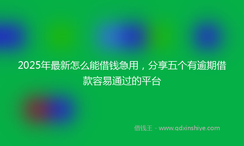 2025年最新怎么能借钱急用，分享五个有逾期借款容易通过的平台