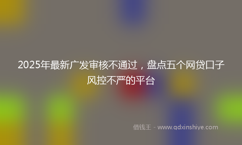 2025年最新广发审核不通过，盘点五个网贷口子风控不严的平台
