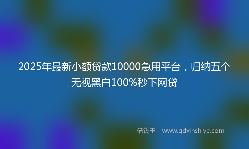 2025年最新小额贷款10000急用平台，归纳五个无视黑白100%秒下网贷