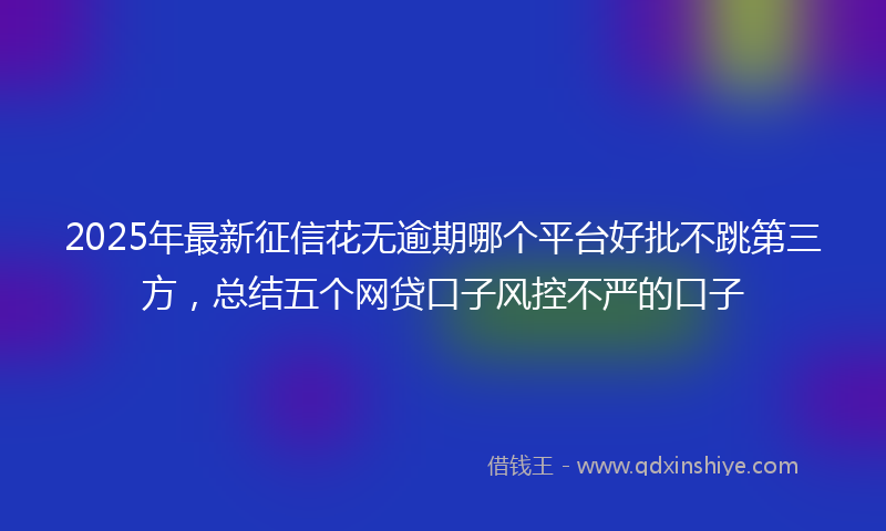 2025年最新征信花无逾期哪个平台好批不跳第三方，总结五个网贷口子风控不严的口子